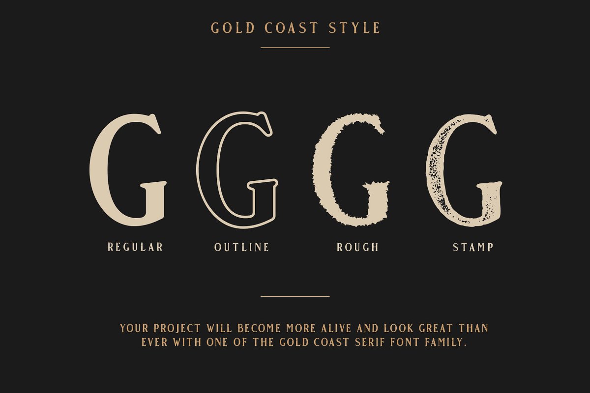 Beispiel einer Gold Coast Regular-Schriftart